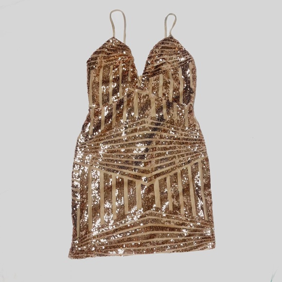 Lioness Dresses & Skirts - Sequin Gold Mini Dress 10 NWT New Years, Holiday, Party Dress, homecoming date